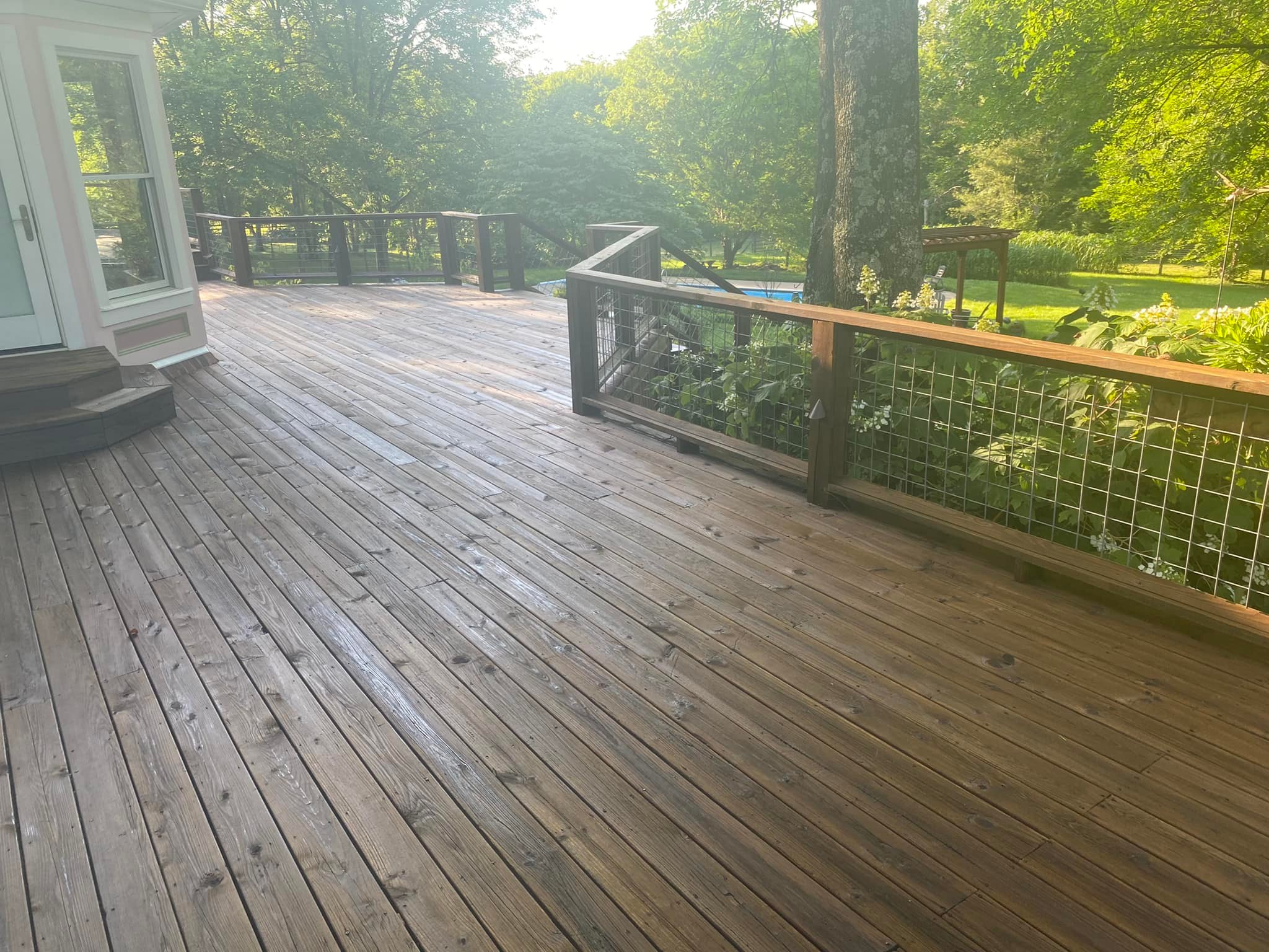 Professional deck staining